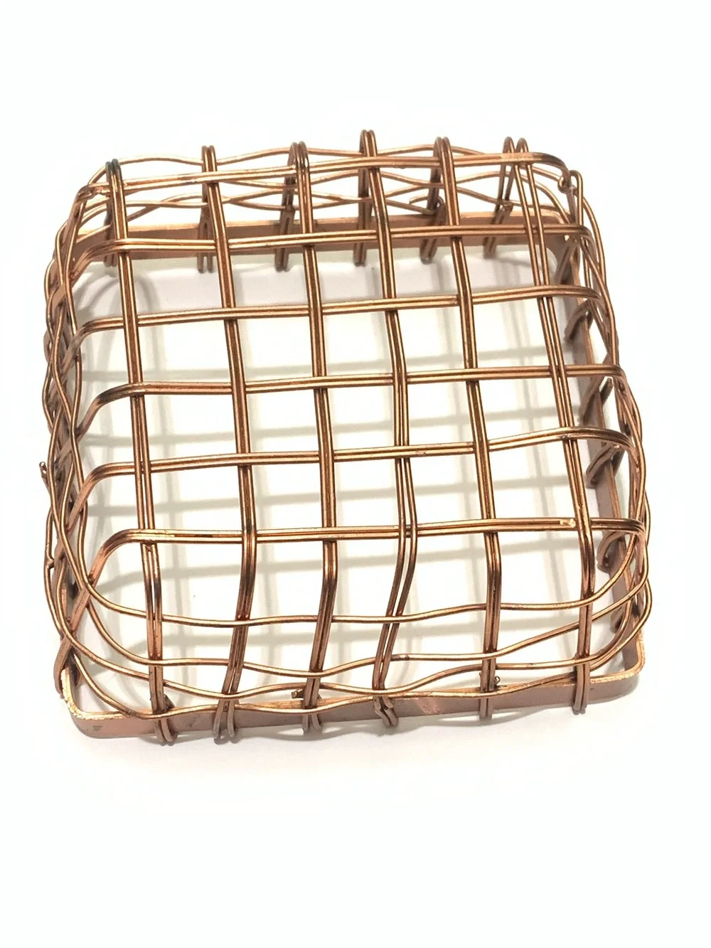 Copper Wire Square Decorative Basket - Vintage